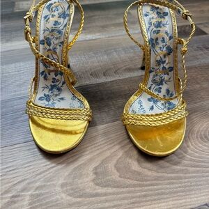 Gucci Gold Braided Heels